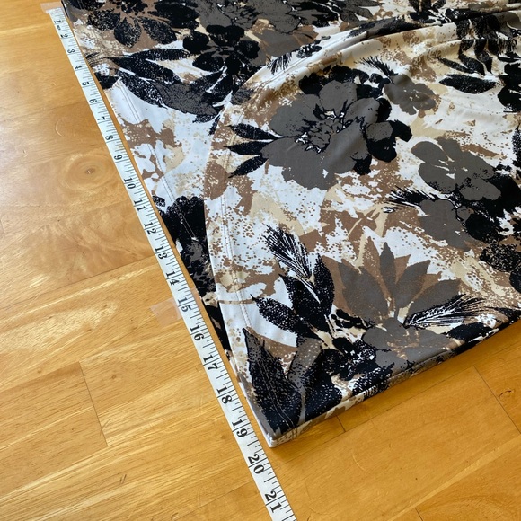 Connected Apparel Cap Sleeve Mock Wrap Dress gray leaf - Picture 11 of 16